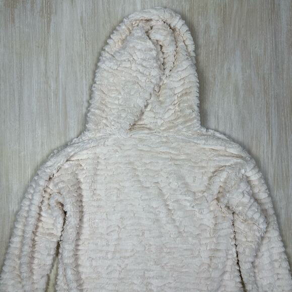 Soft Surroundings Ivory Novella Teddy Fuzzy Soft Zip Tunic Sweater Jacket XS - Picture 9 of 16